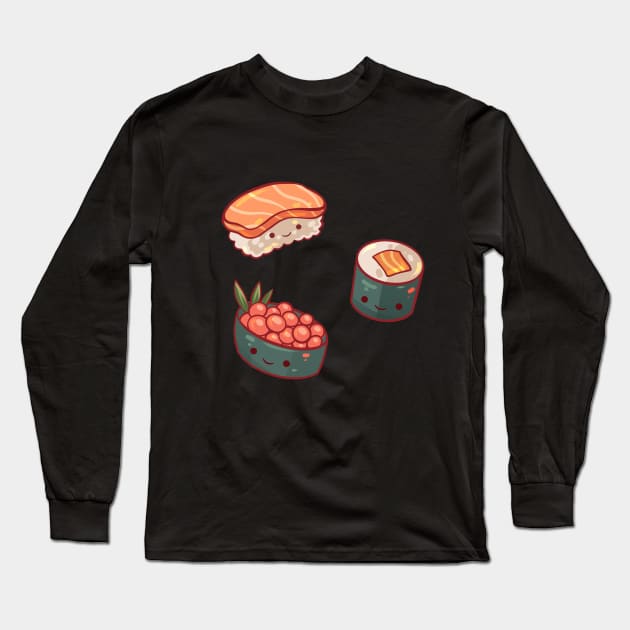 Sushi Buddies (Sticker Pack) Long Sleeve T-Shirt by Claire Lin